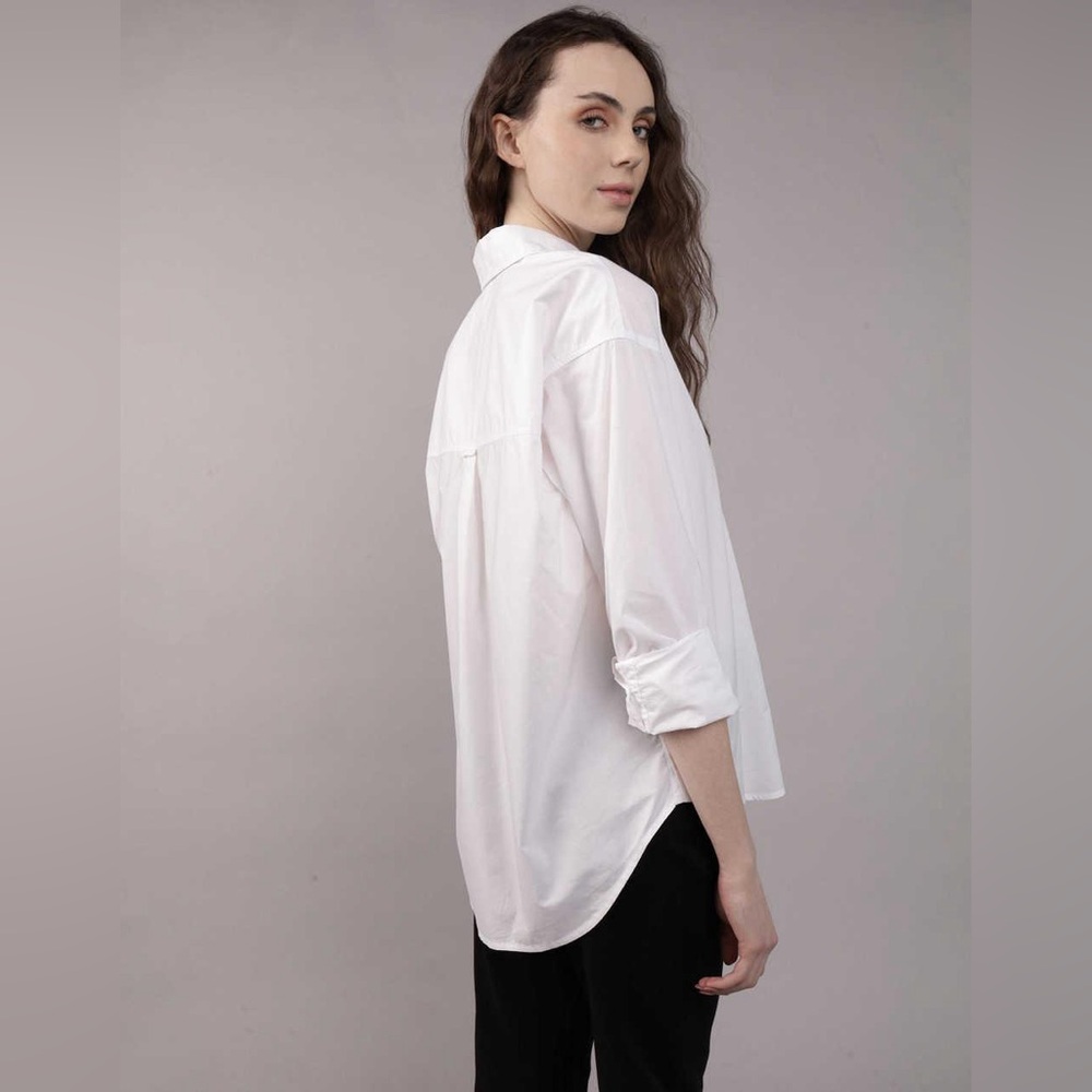 NWOT American Eagle Oversized White Poplin Button-Up Shirt